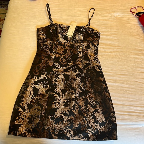 NWT Black Dress with gold details - UO - Picture 1 of 4